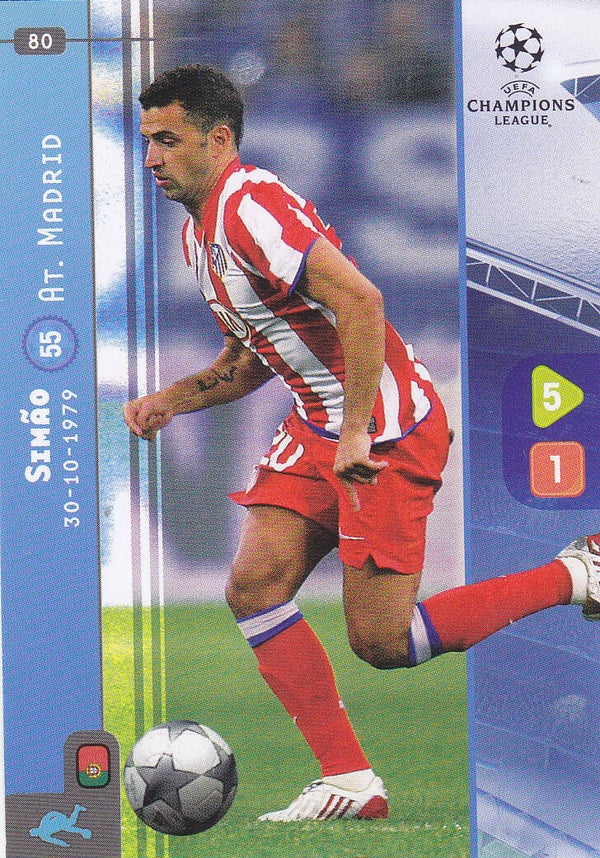 Simäo / Atletico Madrid / Panini Champions League 2008 / Basis Karte / Nr.80