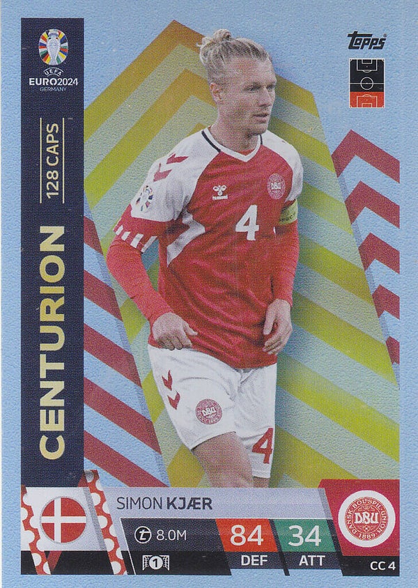 Simon Kjaer / Dänemark / Topps EM 2024 / Centurion Karte / Nr. CC 4