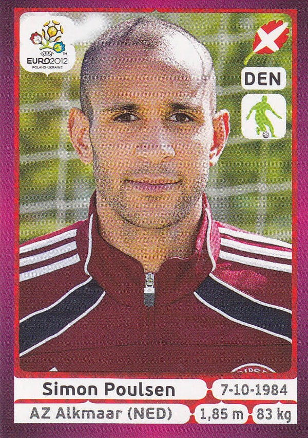 Simon Poulsen / Dänemark / Panini EM 2012 / Basis Bild / Nr. 207