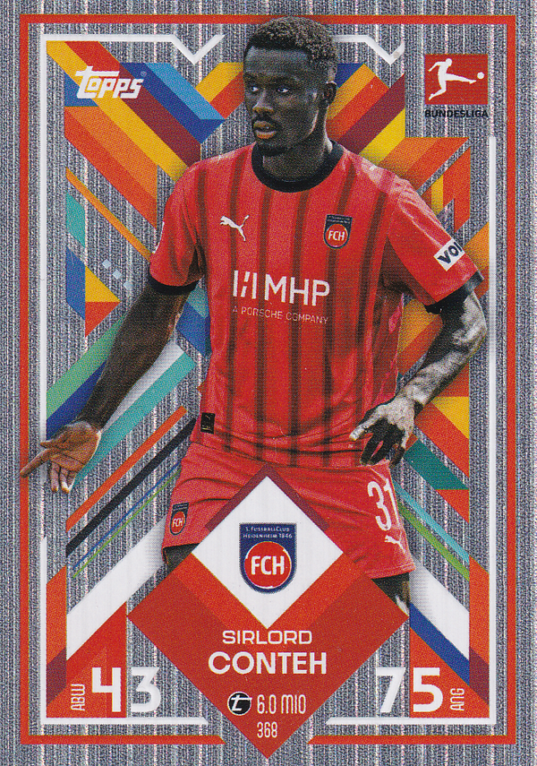 Sirlord Conteh - 1.FC Heidenheim - Topps Match Attax 2025 - Vivid Vectors - Nr. 368