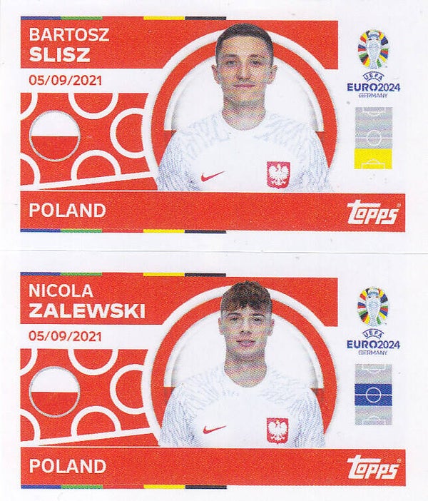 Bartosz Slisz & Nicola Zalewski / Polen / Topps EM 2024 / Doppelbild / Nr. POL 8 POL 9