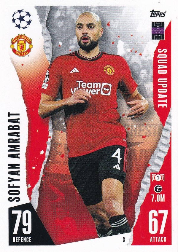 Sofyan Amrabat / Manchester United / Topps Champions League Extra 2023 / Squad Update / Nr. 3