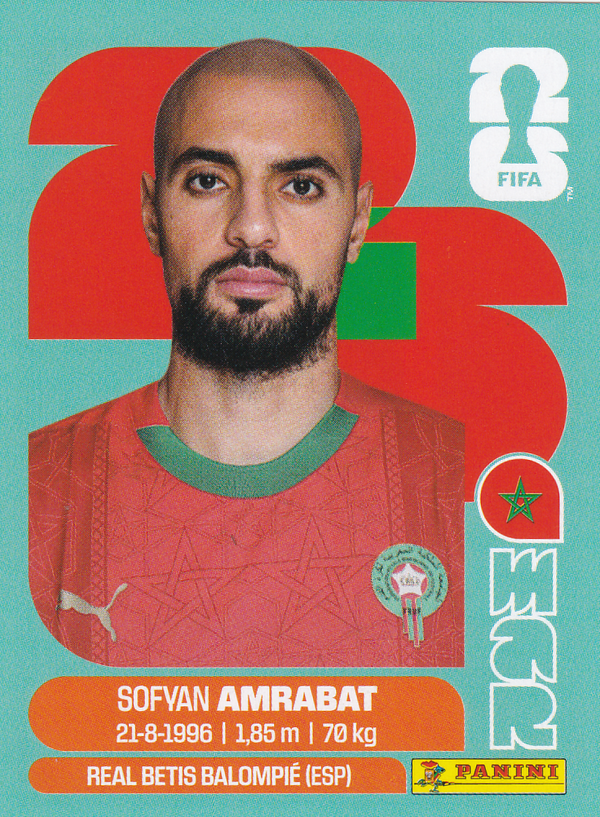 Sofyan Amrabat - Marokko - Panini WM 2026 - Basis Bild - MAR10