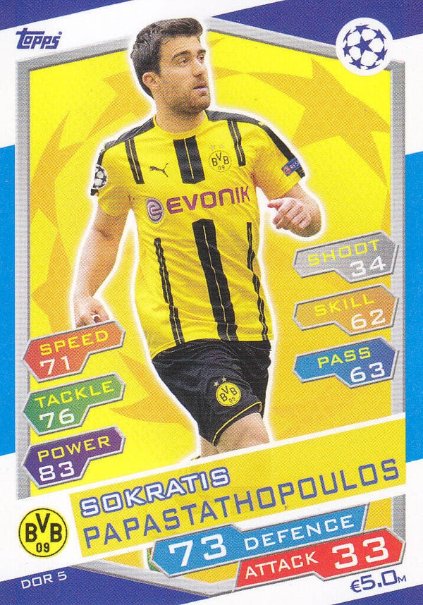 Sokratis Papastathopoulos / Borussia Dortmund / Topps Champions League 2016 / Karten Nr. DOR 5
