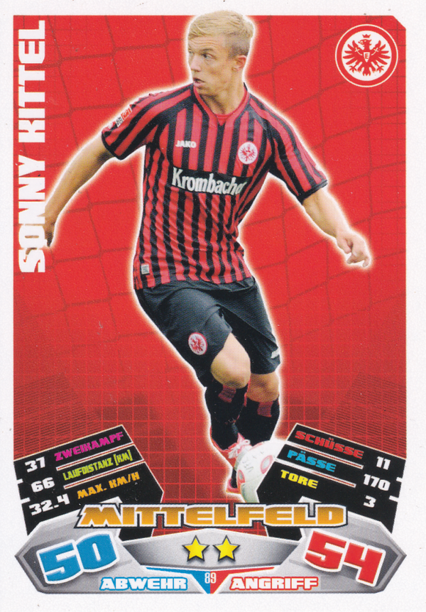 Sonny Kittel - Eintracht Frankfurt - Topps Match Attax 2012 - Basis Karte - Nr.89
