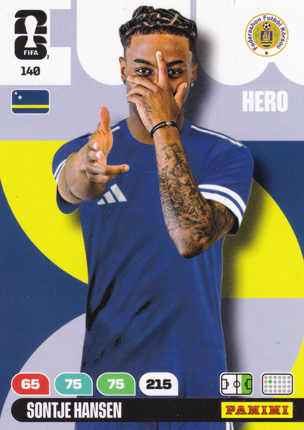 Sontje Hansen - Curacao - Panini WM 2026 - Hero - Nr. 140