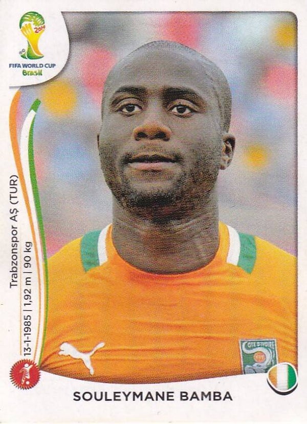Souleymane Bamba / Elfenbeinküste / Panini WM 2014 / Basis Bild / Nr. 227