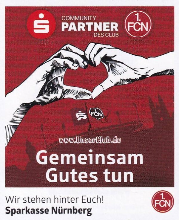Sparkasse Nürnberg / Panini 125 Jahre 1.FC Nürnberg / Wir stehen hinter Euch / Nr. 264