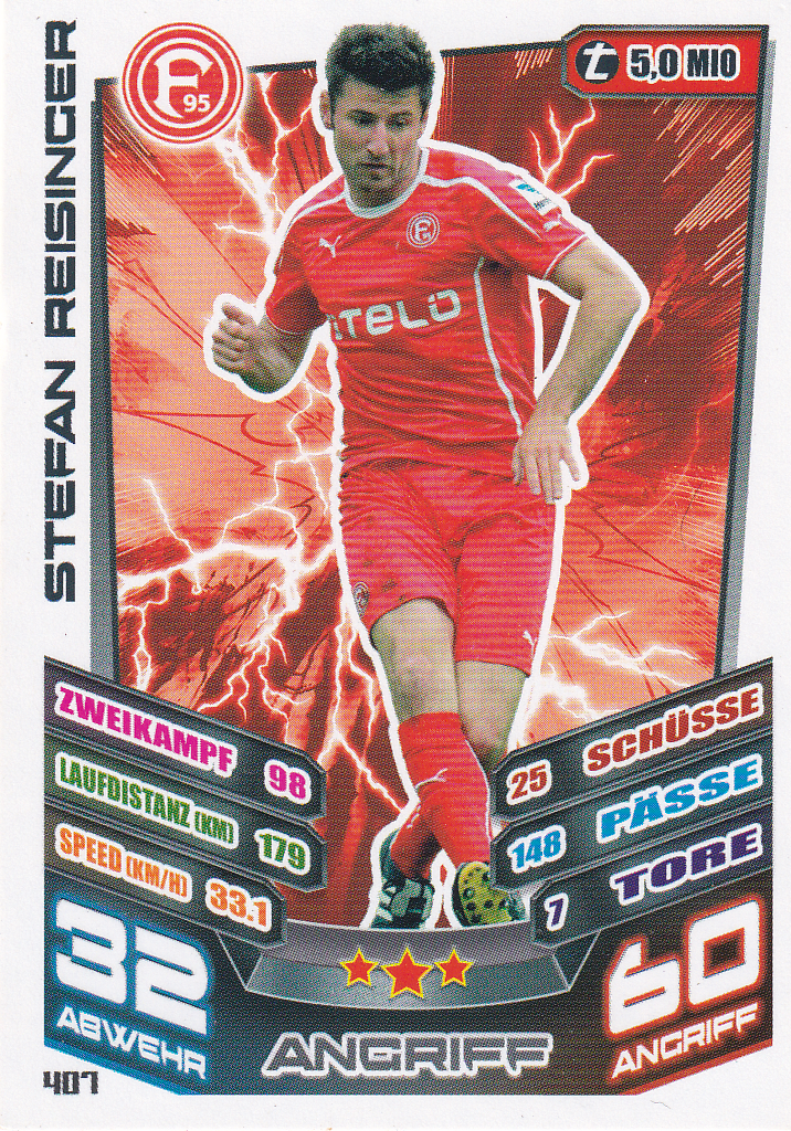 Stefan Reisinger - Fortuna Düsseldorf - Topps Match Attax 2013 - Basis Karte - Nr. 407