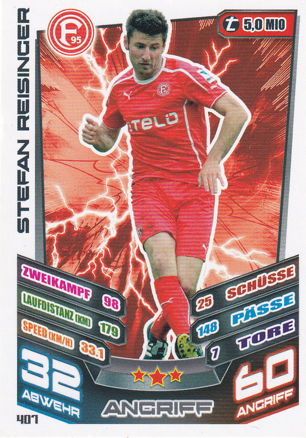 Stefan Reisinger - Fortuna Düsseldorf - Topps Match Attax 2013 - Basis Karte - Nr. 407