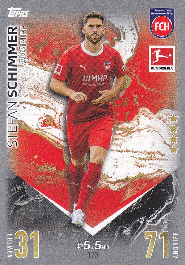 Stefan Schimmer / FC Heidenheim / Topps Match Attax 2023 / Basis Karte / Nr.173