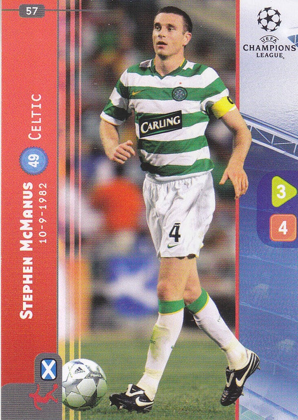 Stephen McManus / Celtic Glasgow / Panini Champions League 2008 / Basis Karte / Nr.57
