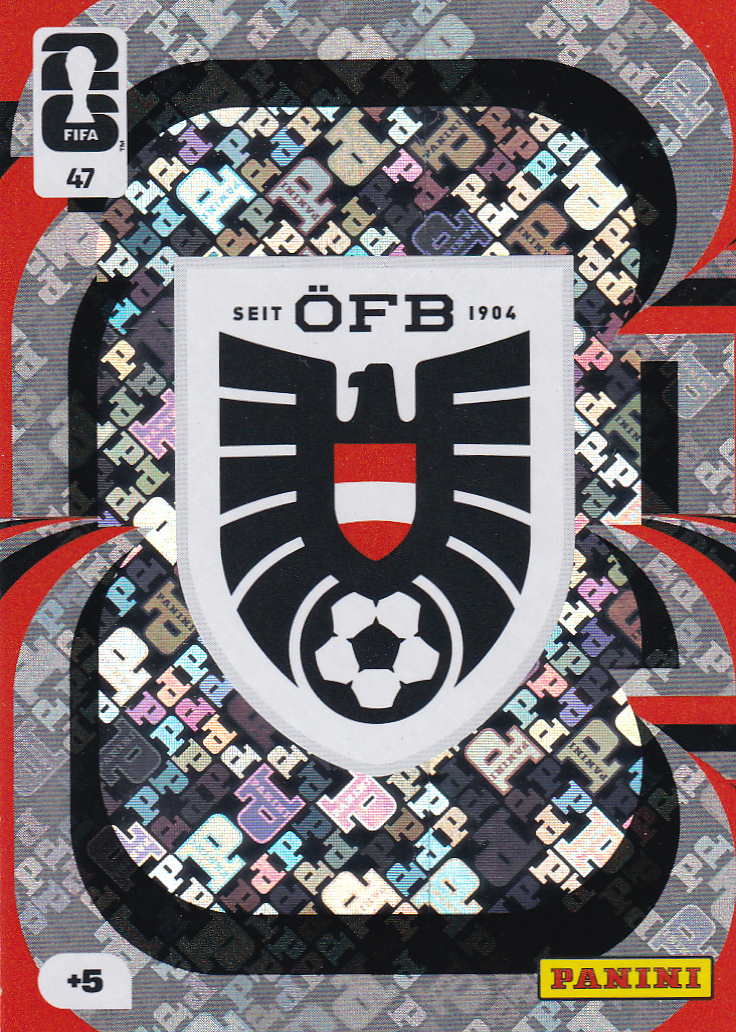 Österreich - Panini WM 2026 - Team Crest - Vereinslogo - Nr. 47