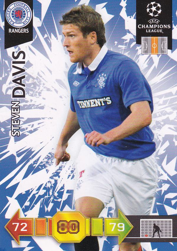 Steven Davis - Glasgow Rangers - Panini Champions League 2010 - Basis Karte - Nr. 225