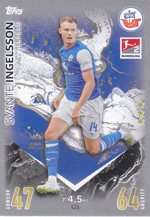 Svante Ingelsson / FC Hansa Rostock / Topps Match Attax 2023 / Basis Karte 2.Bundesliga / Nr.426
