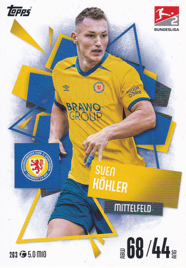 Sven Köhler - Eintracht Braunschweig - Topps Match Attax 2025 - Basis Karte - Nr. 263