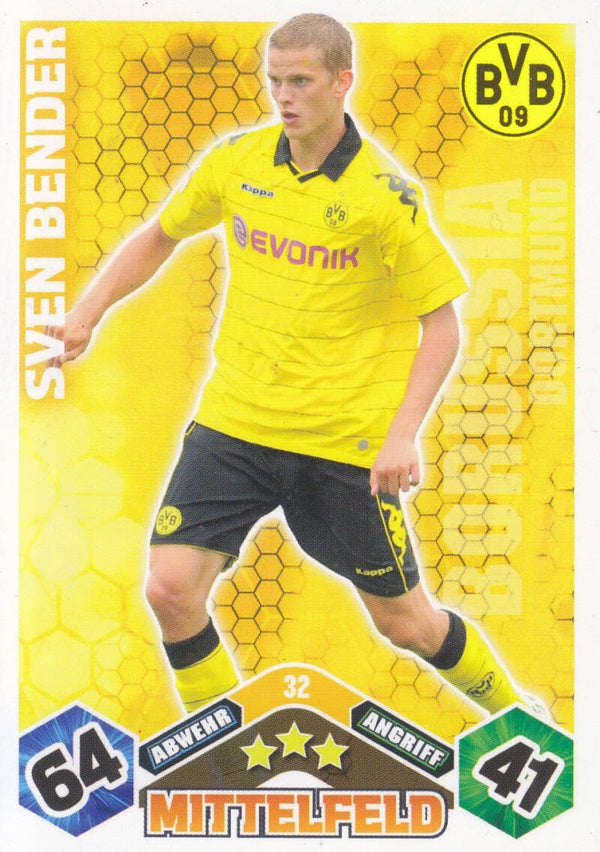 Sven Bender / Borussia Dortmund / Topps Match Attax 2010 / Basis Karte / Nr.32