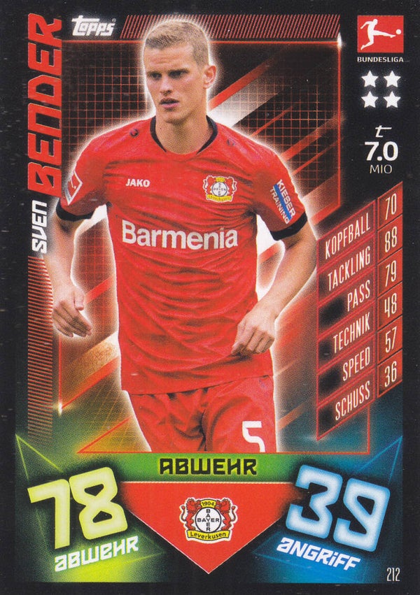 Sven Bender Bayer 04 Leverkusen Basis Karte Nr.212