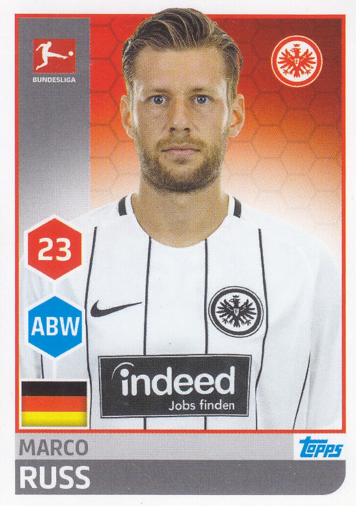 Marco Russ / Eintracht Frankfurt / Topps Bundesliga 2017 / Basis Bild / Nr. 66