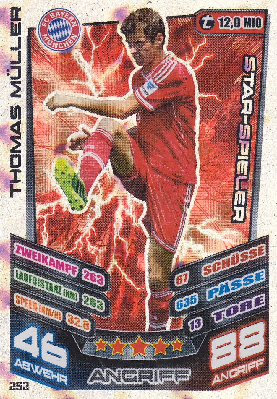 Thomas Müller / FC Bayern München / Topps Match Attax 2013 / Star-Spieler / Nr. 252