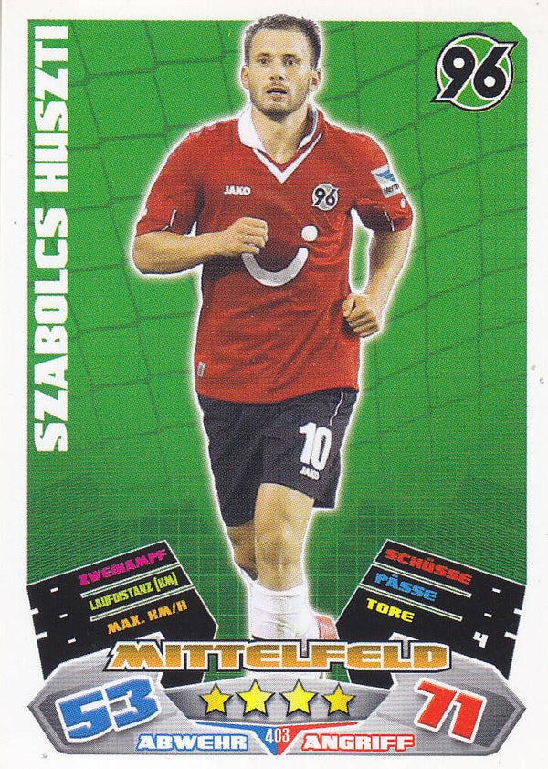 Szabolcz Huszti / Hannover 96 / Topps Match Attax 2012 / Basis Karte / Nr. 403