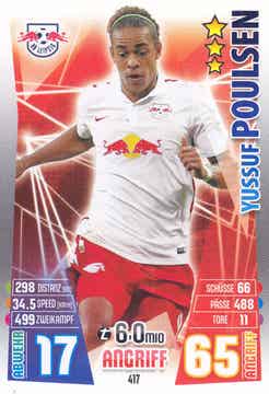 Yussuf Poulsen / RB Leipzig / Topps Match Attax 2015 / Basis Karte / Nr.417