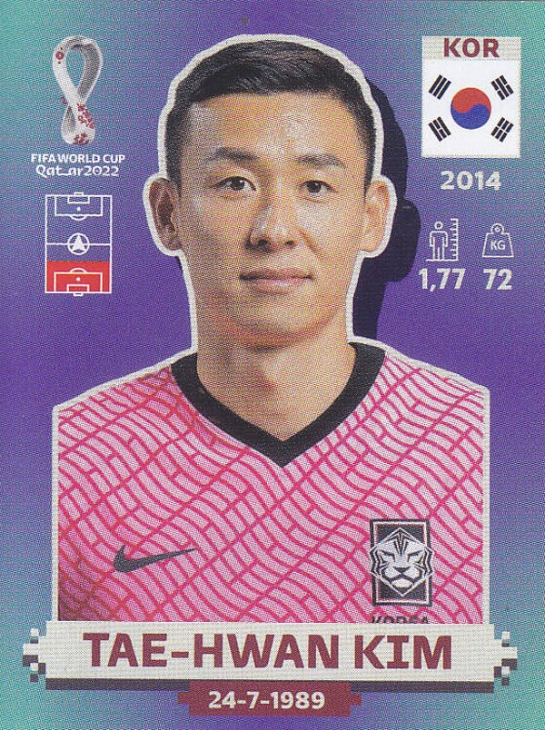 Tae-Hwan Kim / Süd Korea / Panini WM 2022 / Basis Bild / Nr. KOR 6