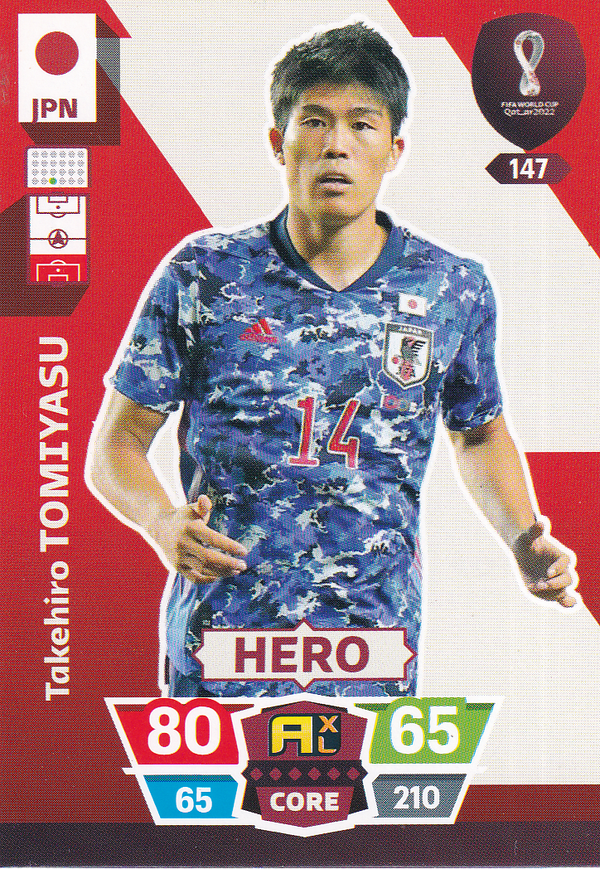 Takehiro Tomiyasu - Japan - Panini WM 2022 - Basis Bild - Nr. 147