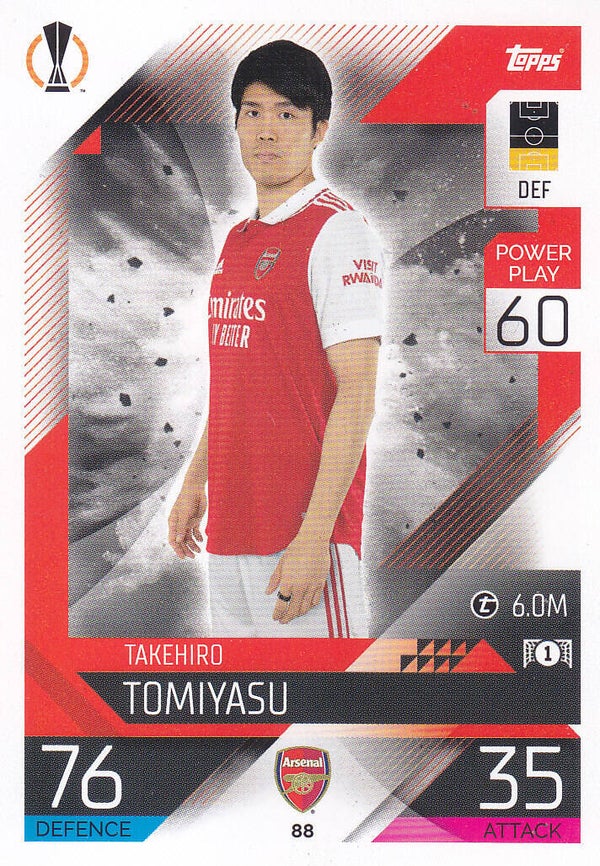 Takehiro Tomiyasu / Arsenal London / Topps Ch. League 2022 / Basis Karte / Nr.88