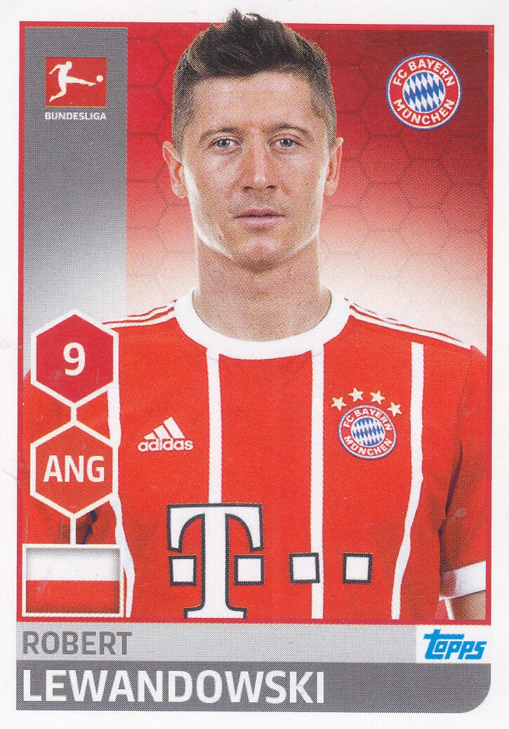 Robert Lewandowski / FC Bayern München / Topps Bundesliga 2017 / Basis Bild / Nr. 228
