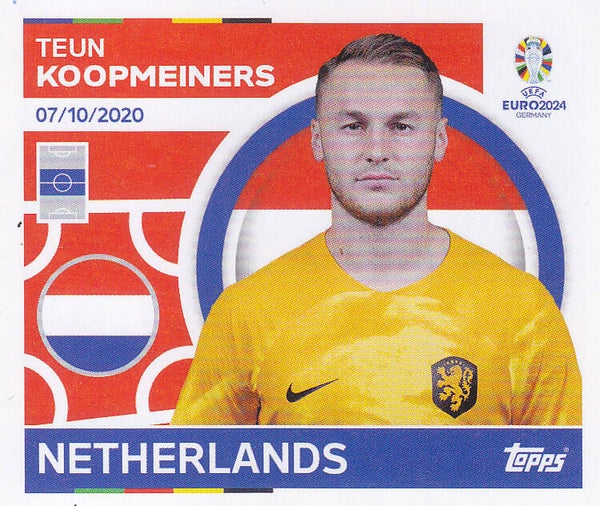 Teun Koopmeiners / Holland / Topps EM 2024 / Basis Bild / Nr. NED 15