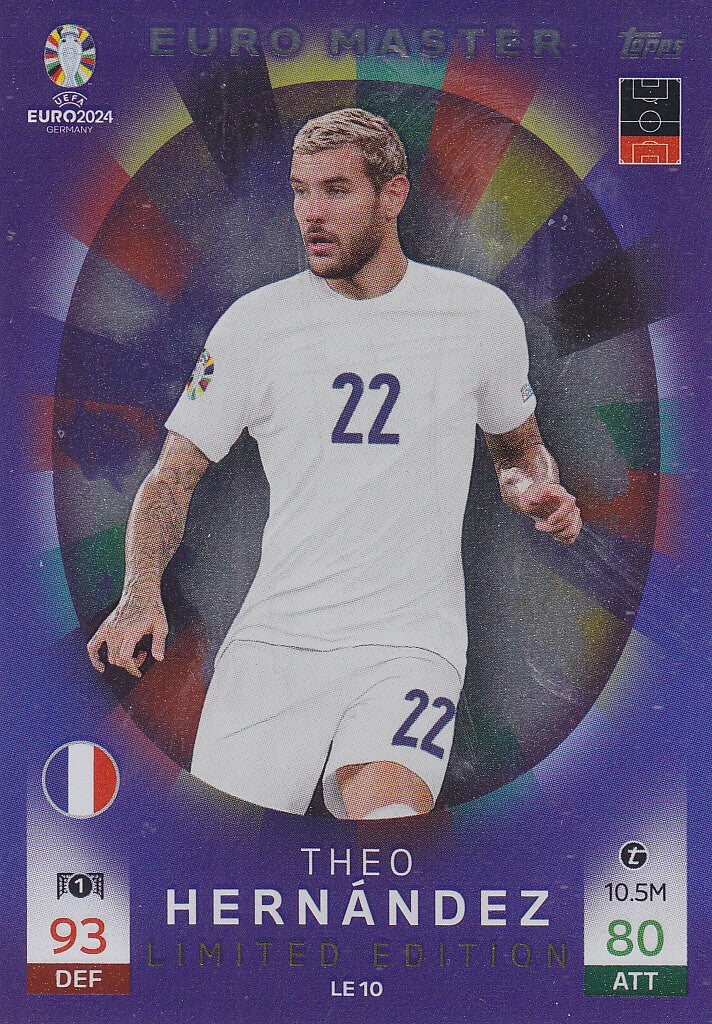 Theo Hernandez / Frankreich / Topps EM 2024 / Euro Master / Limited Edition / Nr. LE 10