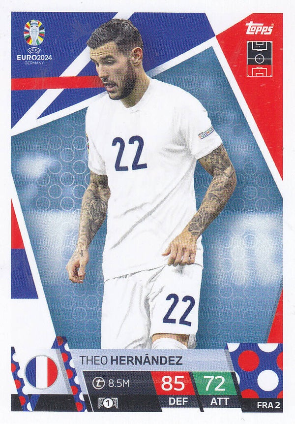 Theo Hernandez / Frankreich / Topps EM 2024 / Basis Karte / Nr. FRA 2