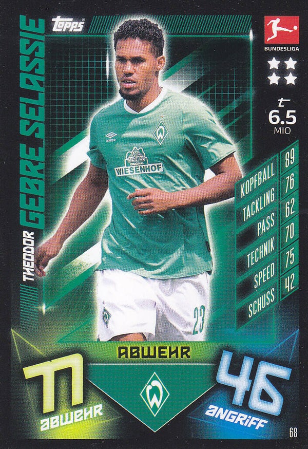 Theodor Gebre Selassie / SV Werder Bremen / Topps Match Attax 2019 / Basis Karte / Nr.68