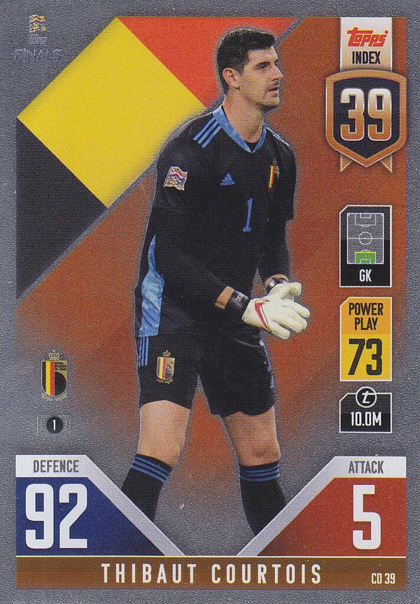 Thibaut Courtois / Belgien / Topps Uefa Nations League Finals 2022 / Mirror Foil Card / Nr. CD 39
