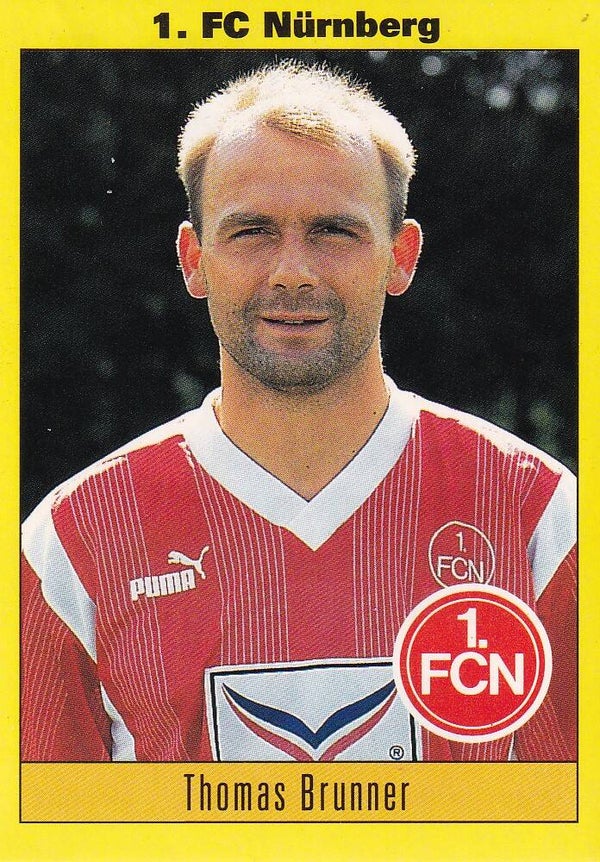 Thomas Brunner / 1.FC Nürnberg / Panini Bundesliga 1994 / Basis Bild / Nr. 178