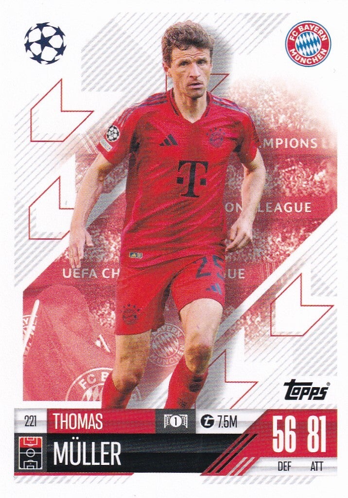 Thomas Müller - FC Bayern München - Topps Champions League 2024 - Basis Karte - Nr.221