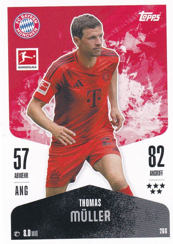 Thomas Müller / FC Bayern München / Topps Match Attax 2024 / Basis Karte / Nr. 266