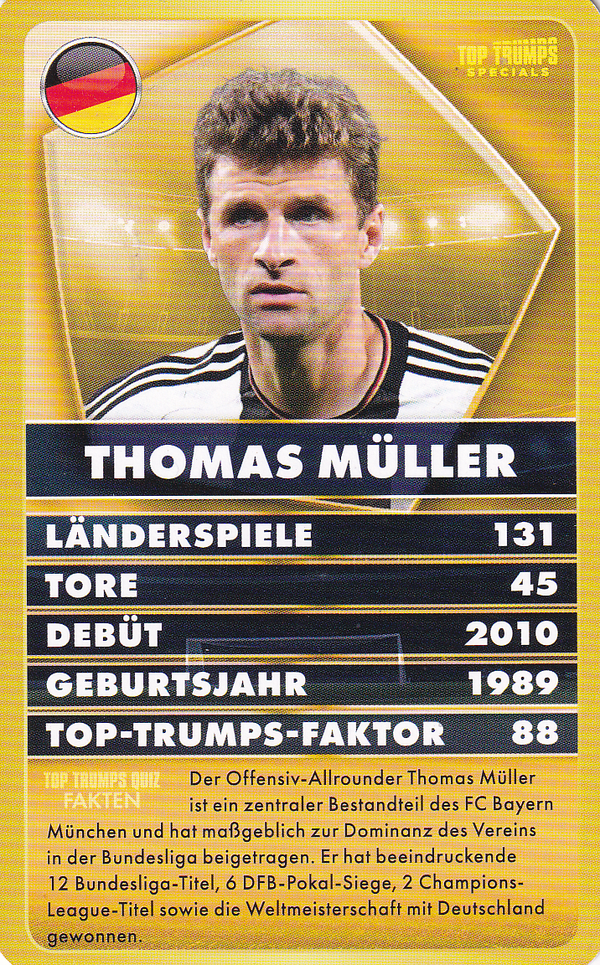 Thomas Müller - Deutschland - Top Trumps Specials - Welt Fussball Stars