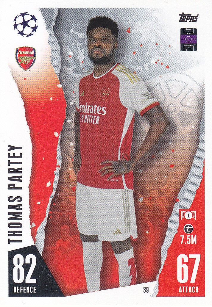 Thomas Partey / Arsenal London / Topps Champions League 2023 / Basis Karte / Nr. 39