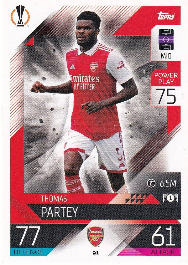 Thomas Partey / Arsenal London / Topps Champions League 2022 / Basis Karte / Nr. 91