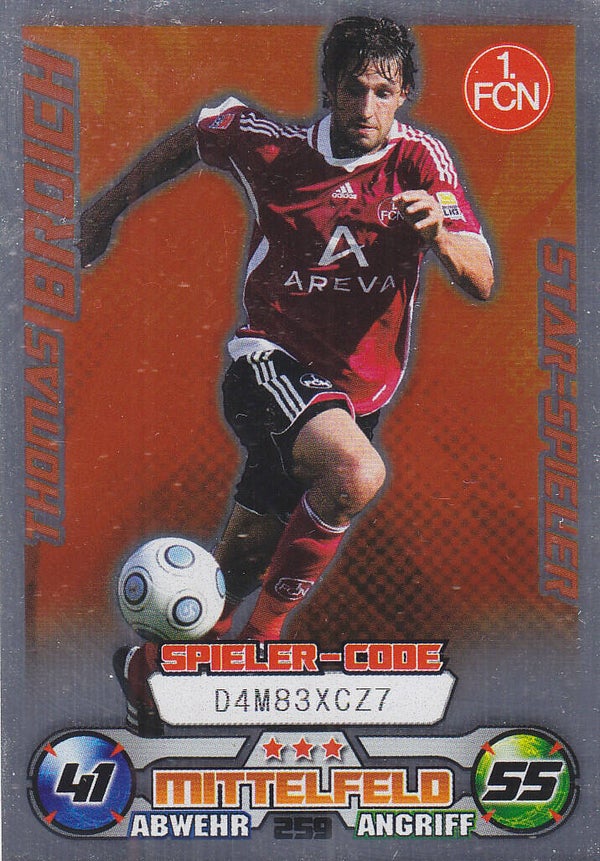 Thomas Broich - 1.FC Nürnberg -  Topps Match Attax 2009 - Star Spieler - Nr. 259