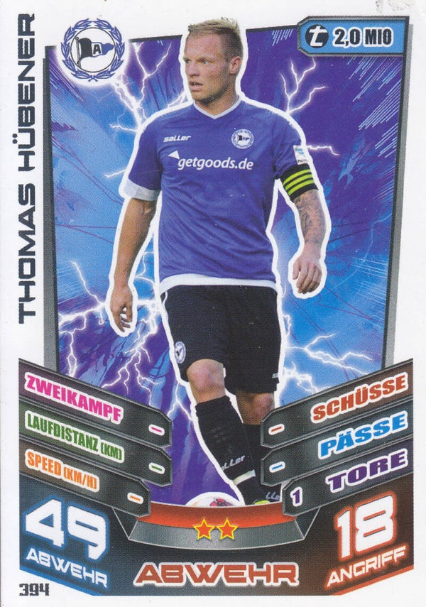 Thomas Hübener / Arminia Bielefeld / Topps Match Attax 2013 / Basis Bild / Nr.394