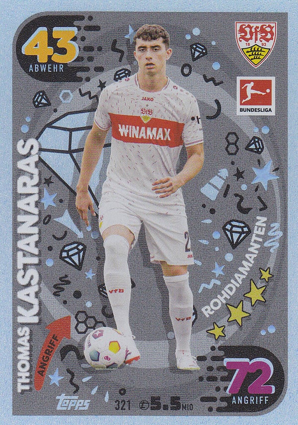Thomas Kastanaras / VFB Stuttgart / Topps Match Attax 2023 / Rohdiamanten / Nr.321