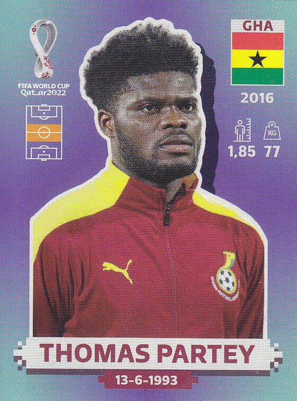 Thomas Partey - Ghana - Panini WM 2022 - Basis Bild - Nr. GHA 14