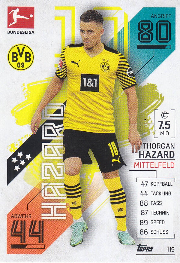 Thorgan Hazard / Borussia Dortmund / Topps Match Attax 2021 / Basis Karte / Nr. 119