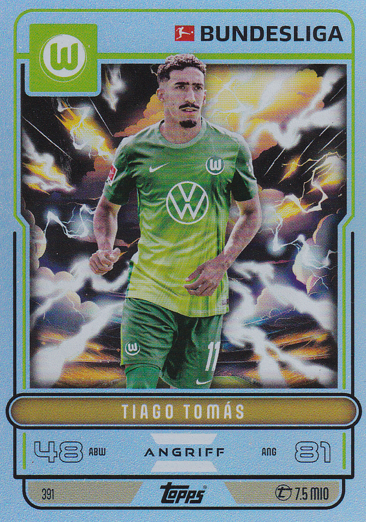 Tiago Tomas - VFL Wolfsburg - Topps Match Attax 2025 - Lightning - Nr. 391