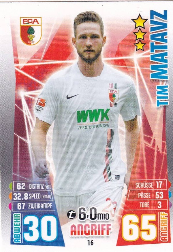 Tim Matavz / FC Augsburg / Topps Match Attax 2015 / Basis Karte / Nr. 16