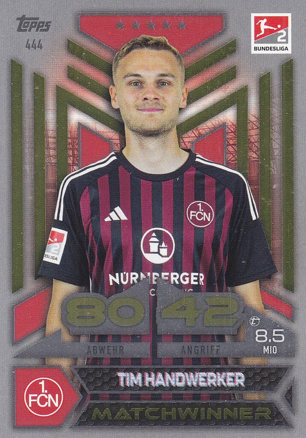 Tim Handwerker - 1.FC Nürnberg - Topps Match Attax 2023 - Matchwinner - Nr. 444