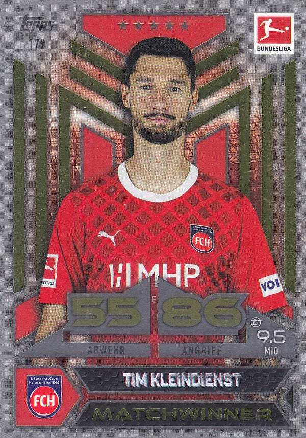 Tim Kleindienst / FC Heidenheim / Topps Match Attax 2023 / Matchwinner Karte /Nr.179